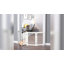 Barrière pour animaux 4 panneaux autoportante pliable avec pieds de support, blanc