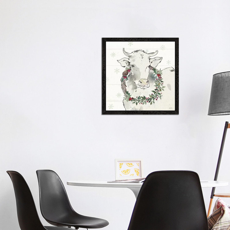 Modern Farmhouse XII Christmas 1 Piece Painting on Canvas, 66.04 cm H x 66.04 cm W, Black Floater Framed