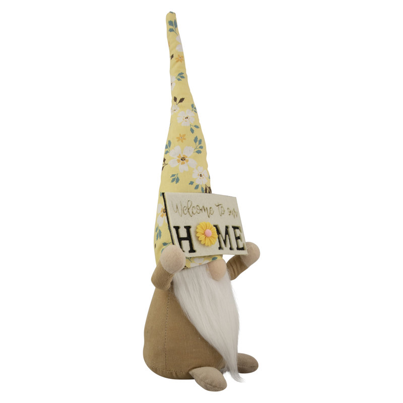 15.25" Spring Sunflower Hat Gnome With Home Sign