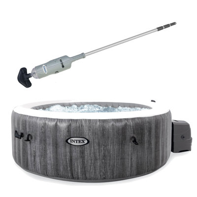 Intex Handheld Pool Vacuum w/PureSpa Plus 4 Person Inflatable Hot Tub
