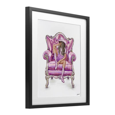 Glam And Comfortable Chair Framed Print Under Glass, design by Ziwei Li