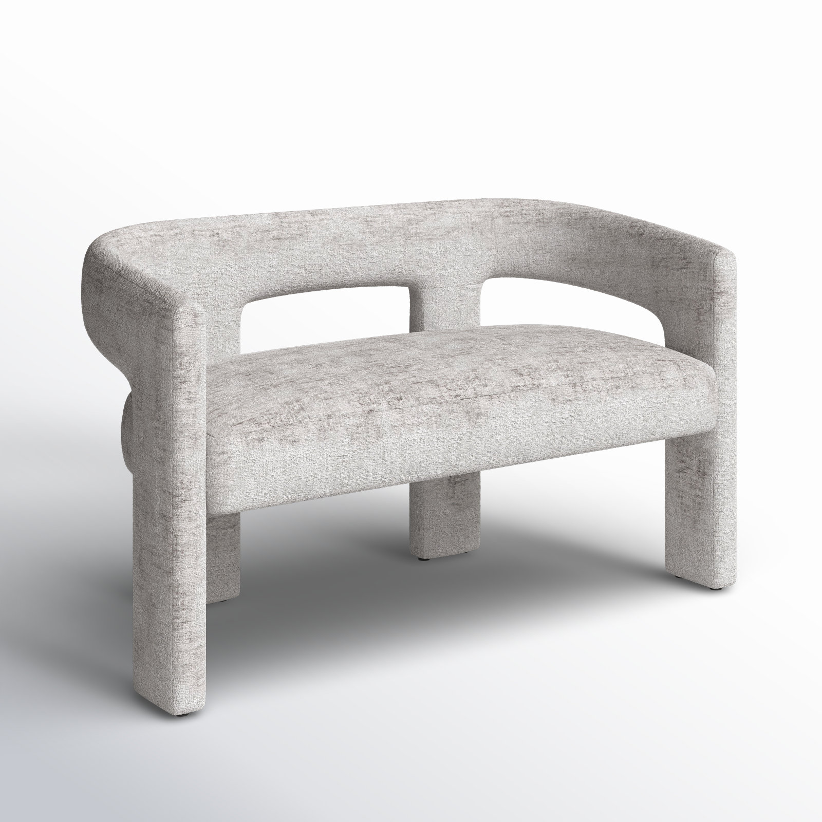 Anouchka Bench, Gwen Gray Microsuede