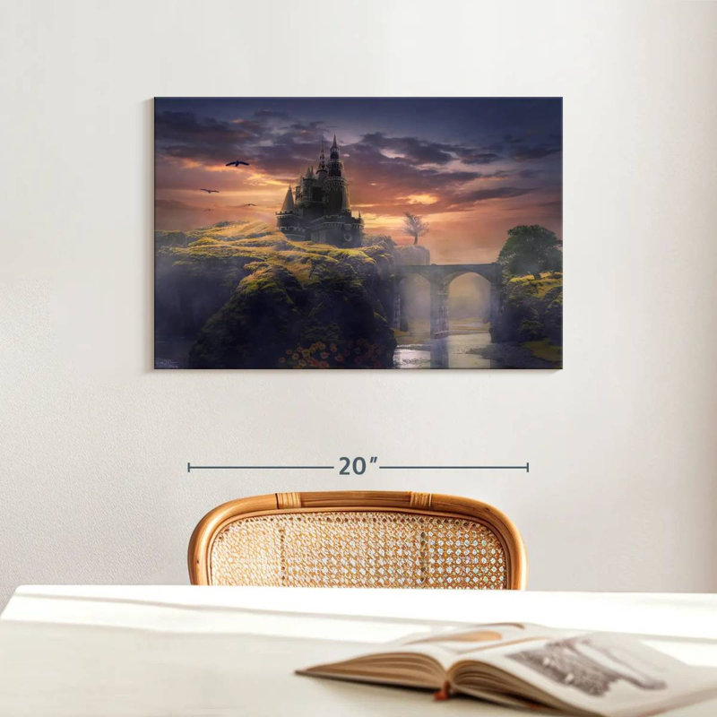 Paysage de château Lilie Fantasy, H 16 po x l 24 po