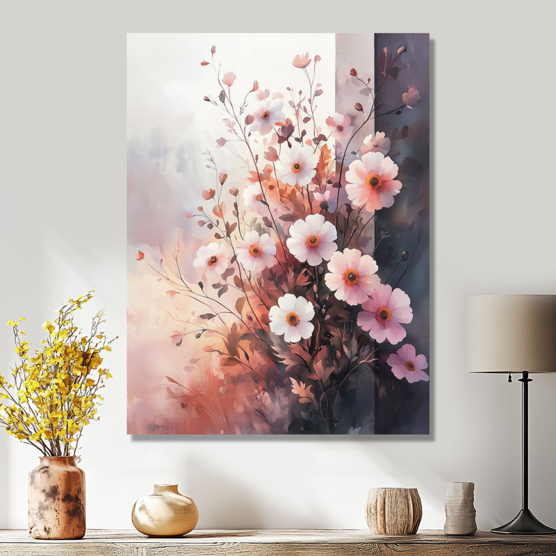 Arviso - art mural floral, H 32 po x l 16 po, Toile tendue, Ne s’applique pas