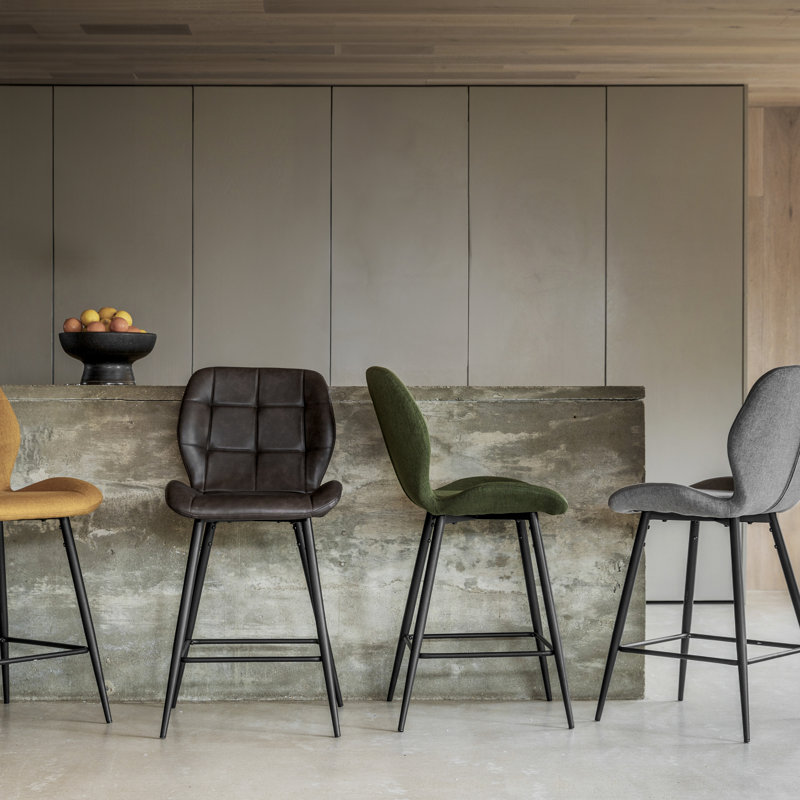 Sanil Upholstered Counter Stool with Metal Frame