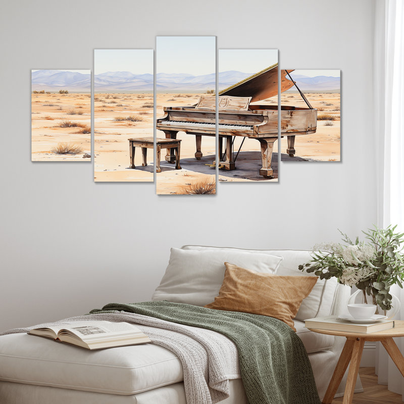 Desert Piano Melody II - Music Piano Multipanel Wall Art For Living Room