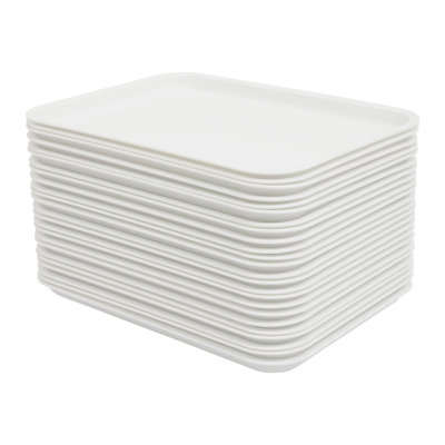 24-Pack Serving Trays, Non-Slip Rectangular Food Platters, Dishwasher & Microwave Safe PP Trays