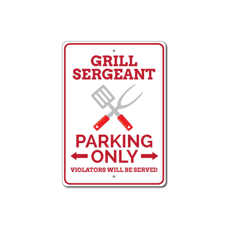 Enseigne de barbecue «Sergeant», H 12 po x l 18 po x P 0,06 po