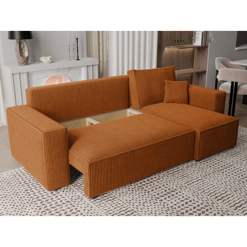 Sahur 4 Seater Sofa Bed, Orange