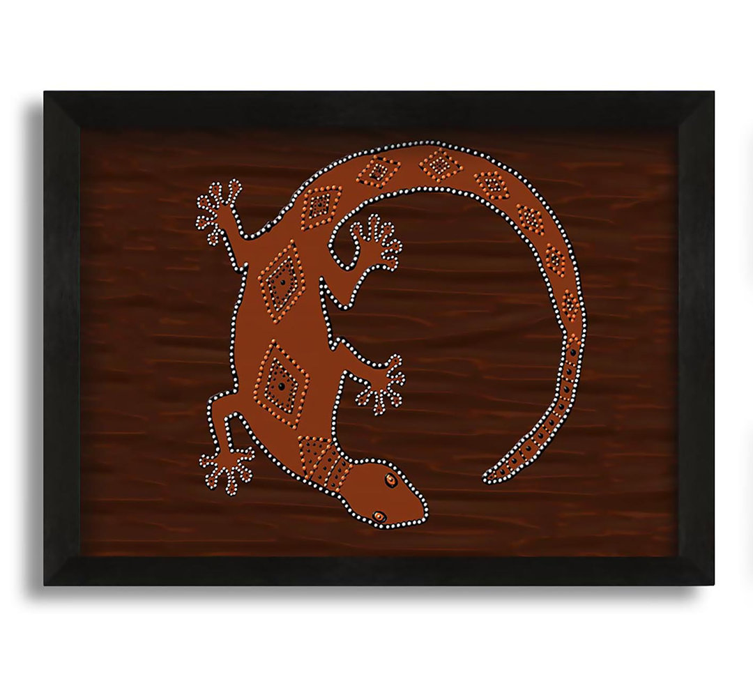 Gerahmtes Leinwandbild Aboriginal Lizard 2