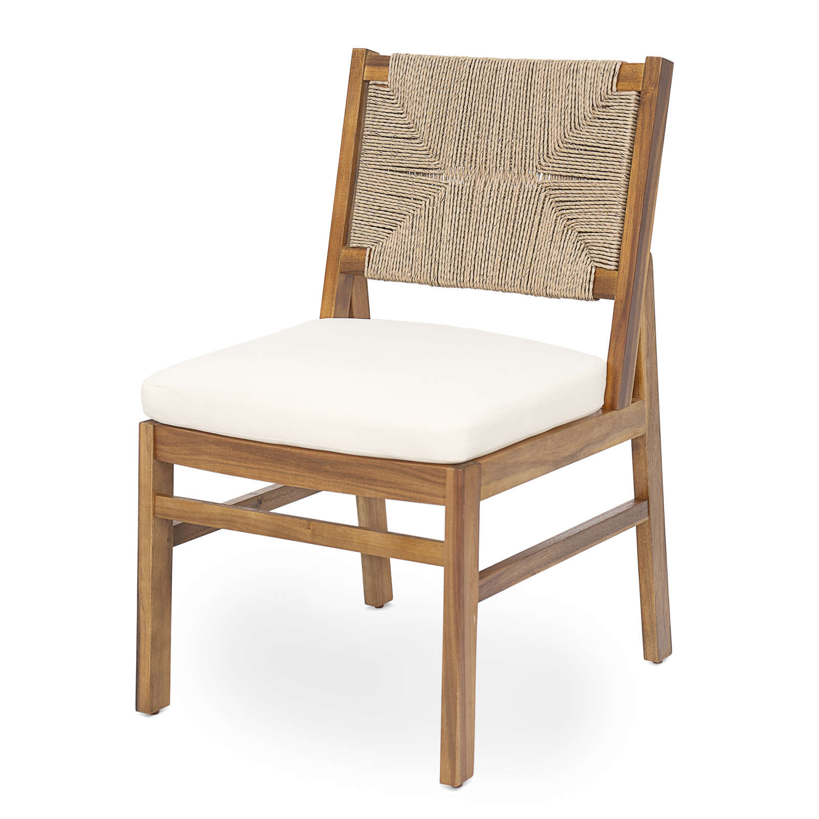 Allman Outdoor 5-Piece Acacia Wood & Wicker Woven Dining Set With Cushions