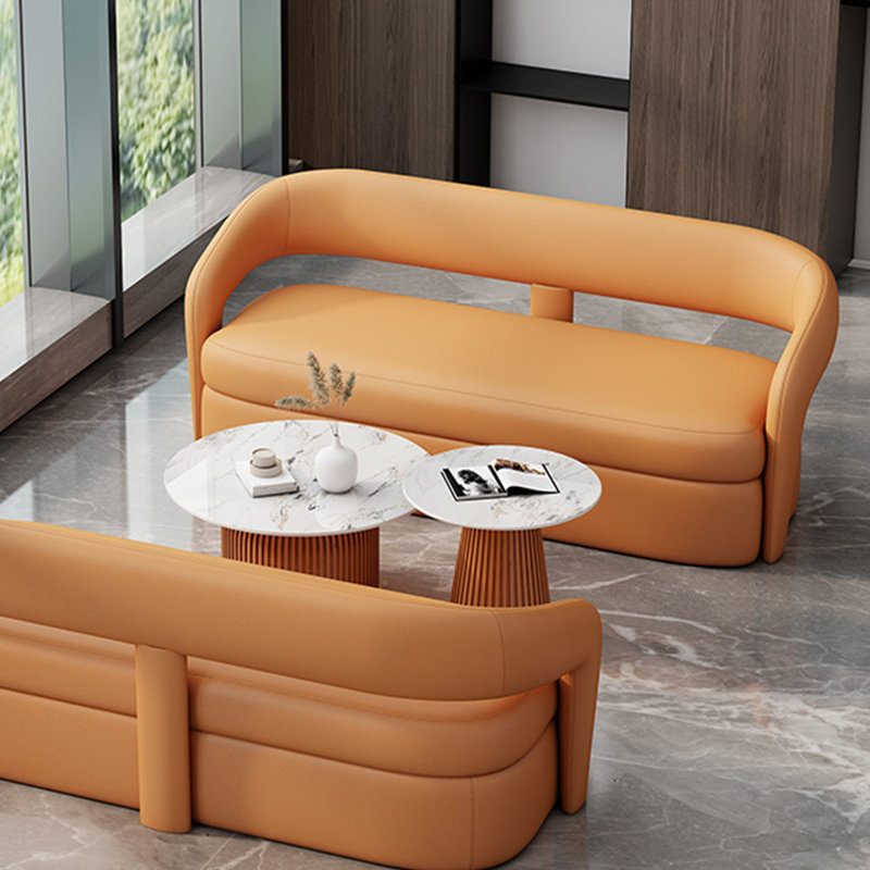 Causeuse 67 po, Similicuir orange