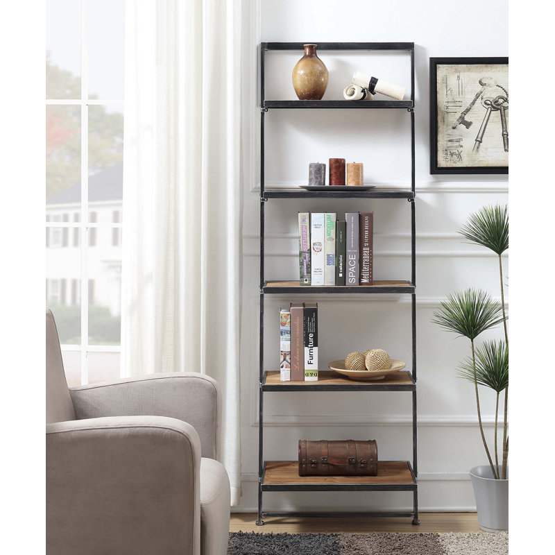 Aundreah Ladder Bookcase, (5 Shelves) 72" H x 24" W x 14" D