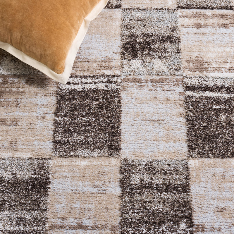 Wave Performance Checkered Indoor Rug, Rectangle 8' x 10'