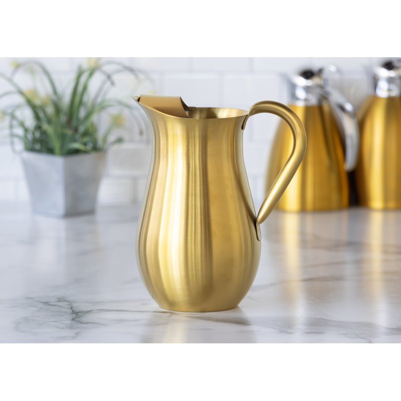 Bell Shaped with Ice Guard 67.7 oz. Pitcher, Vintage Gold