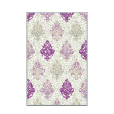 Stylish Hall Carpet (3.3 x 6.6 ft), 100% Polyester, 0.3 in Pile Height | Antibacterial, Non-Slip PVC Felt Dot Underside | Machine Washable, 3D Digital Print, Durable & Easy to Clean | Perfect for Entryway & Living Areas