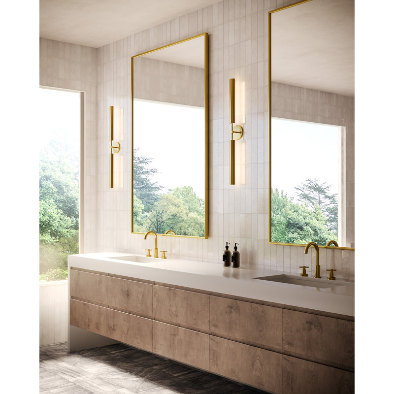 2 - Light LED Bath Bar, Vintage Brass
