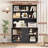 72"H Wood Storage Bookcase With File Drawers, Base Cabinet With Drawers, Black-21946502