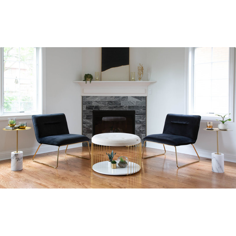 John-Stephan Velvet Slipper Chair, Black
