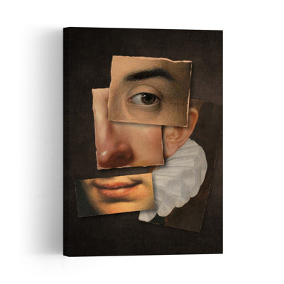 Portrait classique fragmenté, abstrait, style traditionnel, impression d'art mural