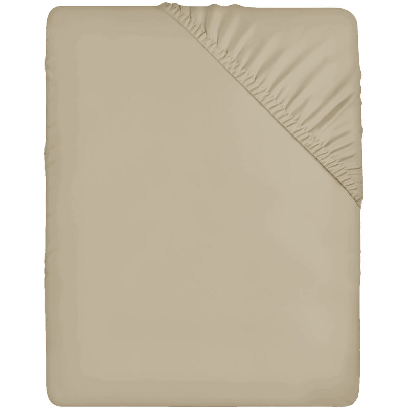 Leila Microfiber 25cm Deep Pocket Fitted Bed Sheet, Kingsize (5'), Beige