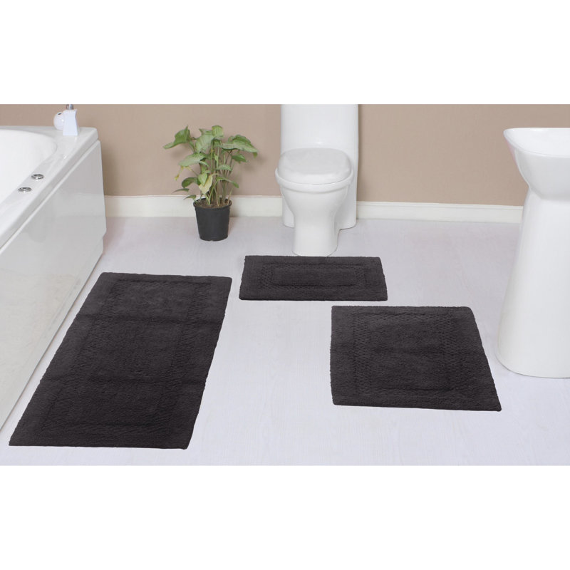 Tapis de bain 100% coton Classy Bathmat Collection (ensemble de 3), gris