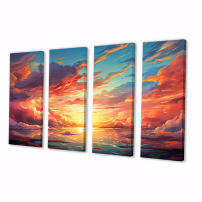 Magical Sunset Sky II - ensemble d'art mural 4 pièces Sky
