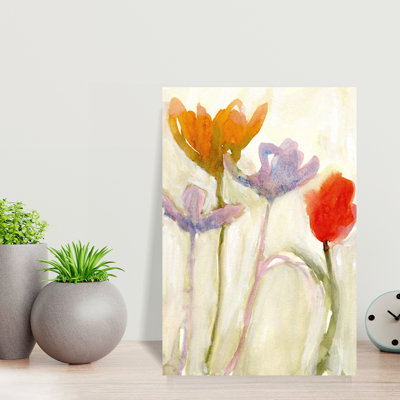 Art contemporain avec tulipe énergique et colorée