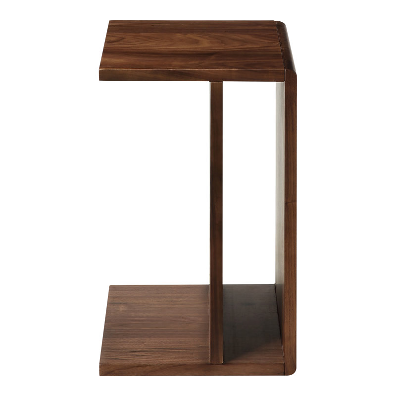 Hiroki Solid Wood End Table, Natural Walnut