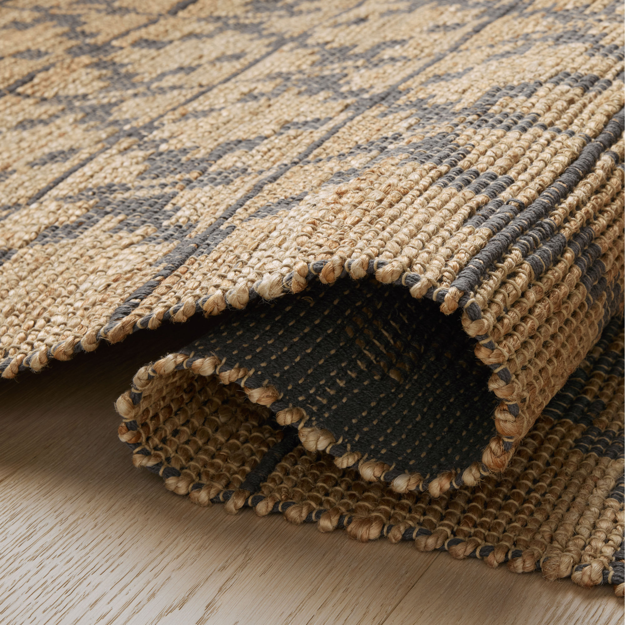 Degraw Natural / Graphite Area Rug, Square 1'6"