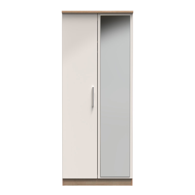 Borgeson Manufactured Wood Wardrobe, Kashmir Gloss/Bardolino Oak
