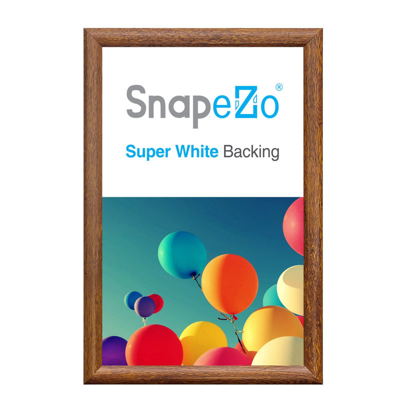 Cadre photo en métal Sleek Series, L 24 po x H 36 po, Bois foncé