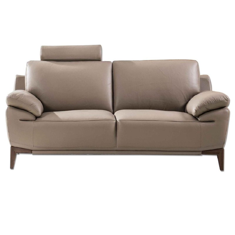 Mehaffey Upholstered 71'' Loveseat, Taupe Leather Match