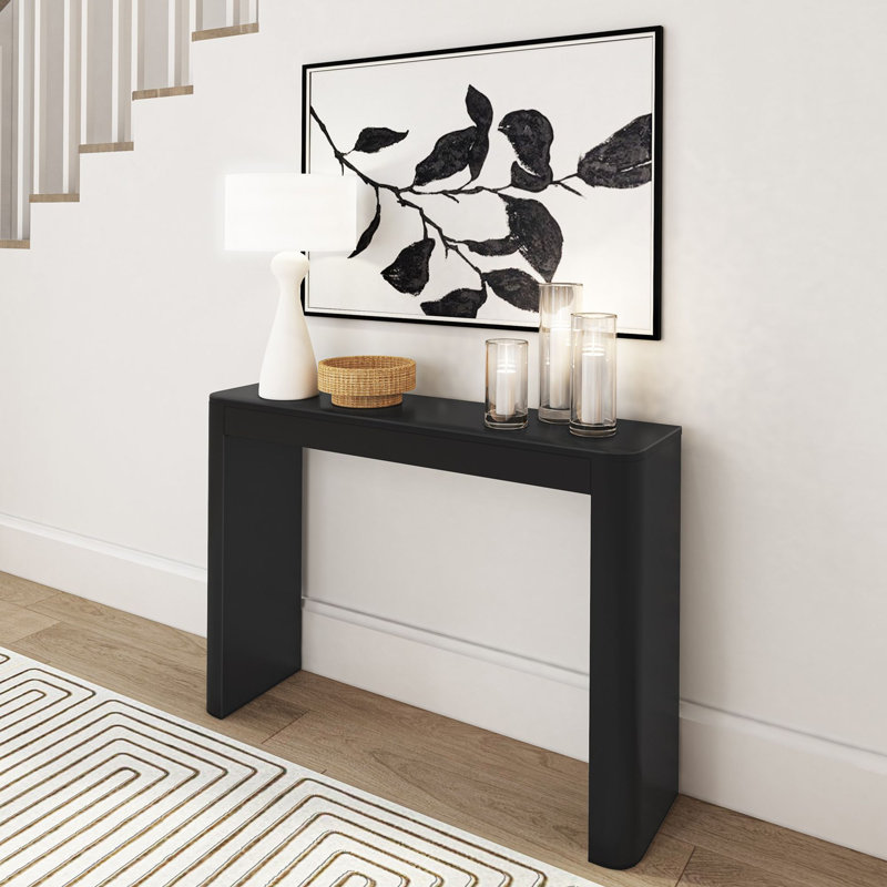 Stemple Solid Wood Console Table, Black, 32" H x 46.25" W x 12" D 