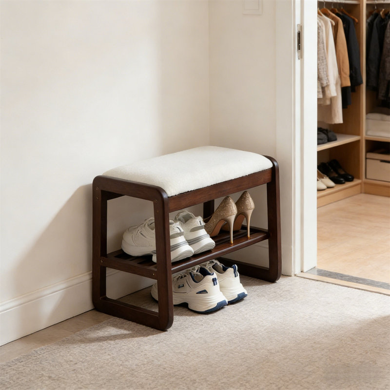 Premium Wooden Shoe Cabinet For Home, 16.5" H x 21.6" W x 11.8" D