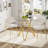 35.4-Inch Round Tempered Glass Dining Table, Suitable For 1-4 People, Space-Saving Small Kitchen Dining Table, Equipped With Sturdy Metal Table Legs, Suitable For Dining Room, Living Room,Gold