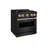 ZLINE Autograph Edition 30 in. 4.2 cu. ft. Classic Gas Range with 4 Burner Cooktop and Convection Gas Oven in Black Stainless Steel and Accents-105283518