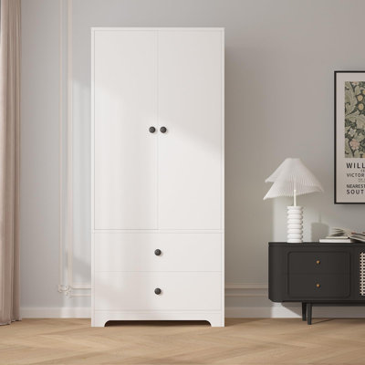 Solution de rangement durable et élégante en panneau de fibres à densité moyenne 2 portes et 2 garde-robes
