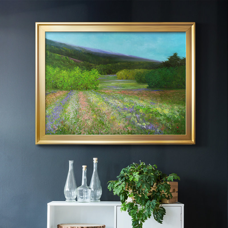 Printemps encadré sur toile, H 26 po x l 38 po x P 1,5 po, Or