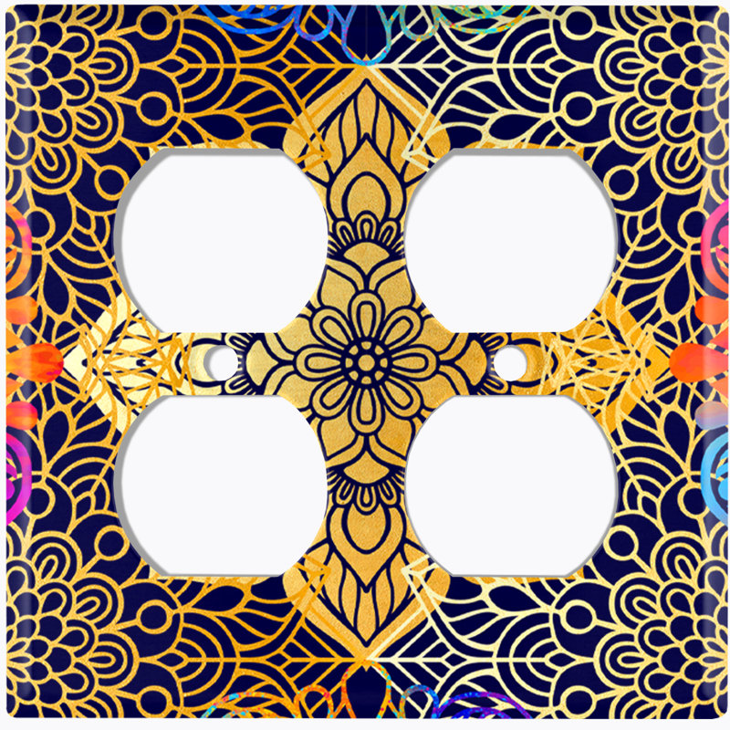 Patterned 2 - Gang Toggle Light Switch Standard Wall Plate