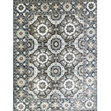 Proprietary Patterns Hand Knotted Wool Southwestern Area Rug in Heron Denim
