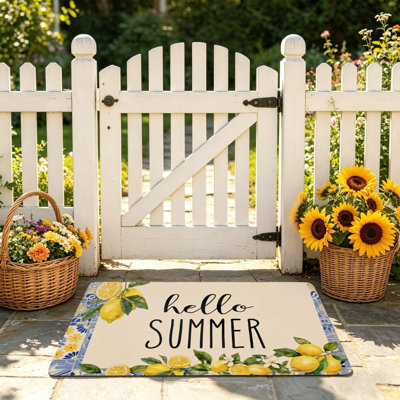 Lemon Hello Summer Door Mat 24 X 36 In for Front Door
