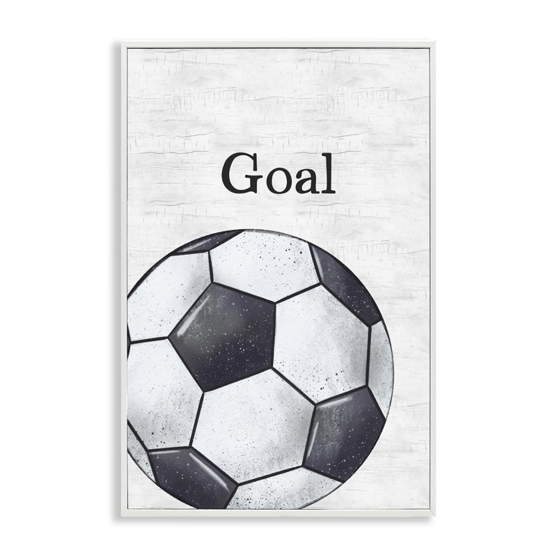 Art de la giclée de ballon de soccer par JJ Design House LLC, Estampe numérique encadrée blanc bord de mer, H 24 po x l 16 po