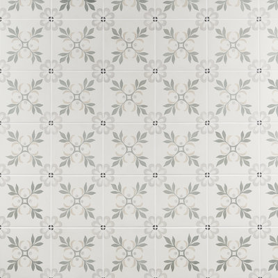 Carreau de porcelaine mat 8,77 po x 8,77 po Bond Tile Plumeria