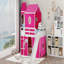 Lit mezzanine double avec tente et tour rose Slide - Rose