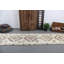 Tapis turc rétro tissé à la main en crème et en brun avec des motifs traditionnels anatoliens