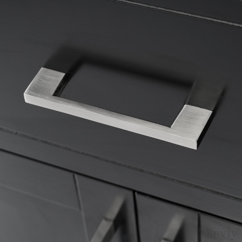 Ensemble de meuble-lavabo simple 29,9 po avec dessus en céramique Lilbert, Noir