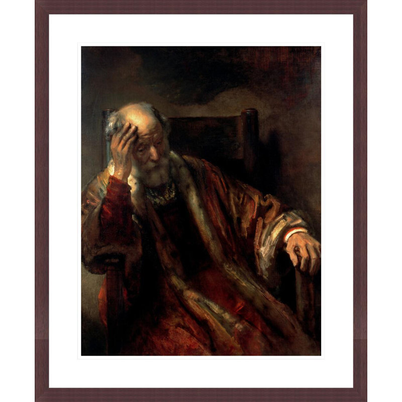 «An Old Man in a Fauteuil» par Rembrandt van Rijn - Estampe numérique encadrée, H 28,42 po x l 23,5 po