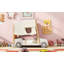 Lit voiture simple en bois avec oreiller et toile de plafond, naturel-650802503