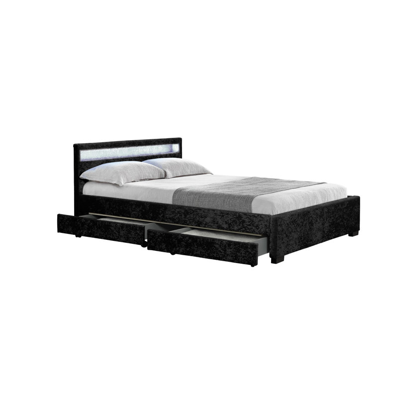 Comet Upholstered Ottoman Storage Bed, Double (4'6), Silver